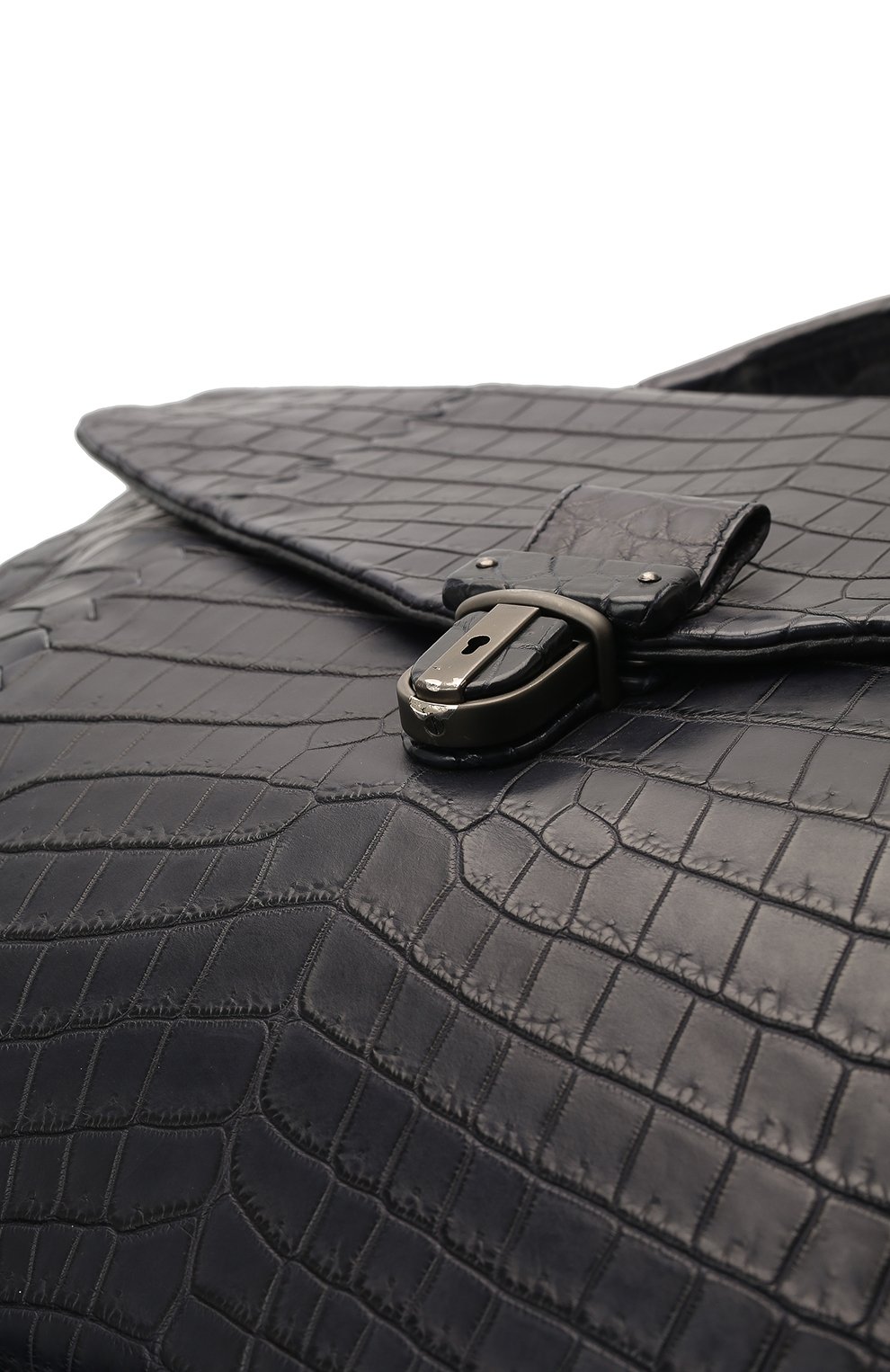 Портфель из кожи крокодила | Bottega Veneta | Синий - 9