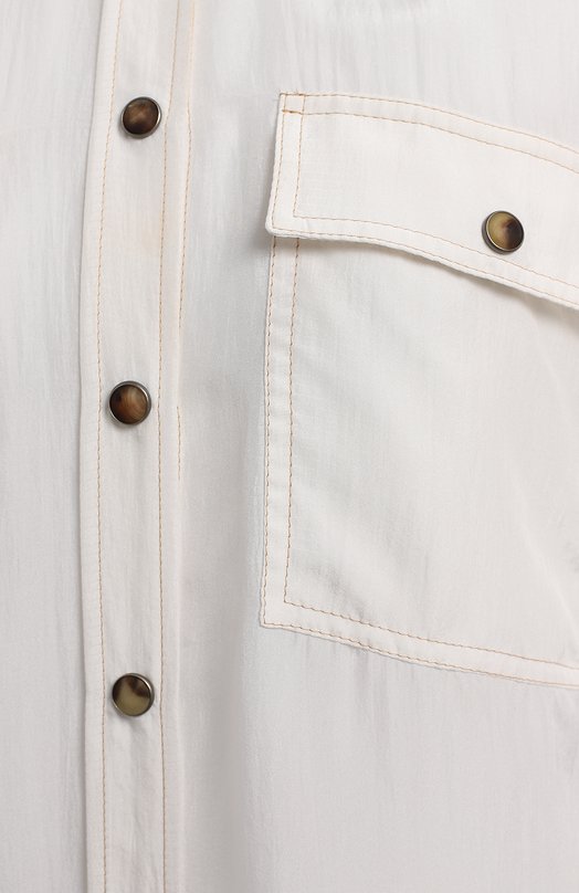 Шелковая рубашка | Brunello Cucinelli | Белый - 3