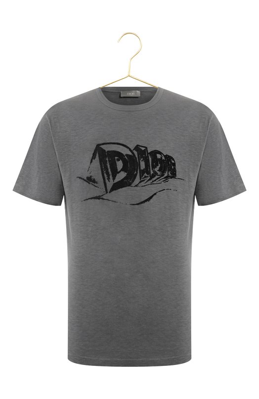 Хлопковая футболка | Dior | Серый - 1