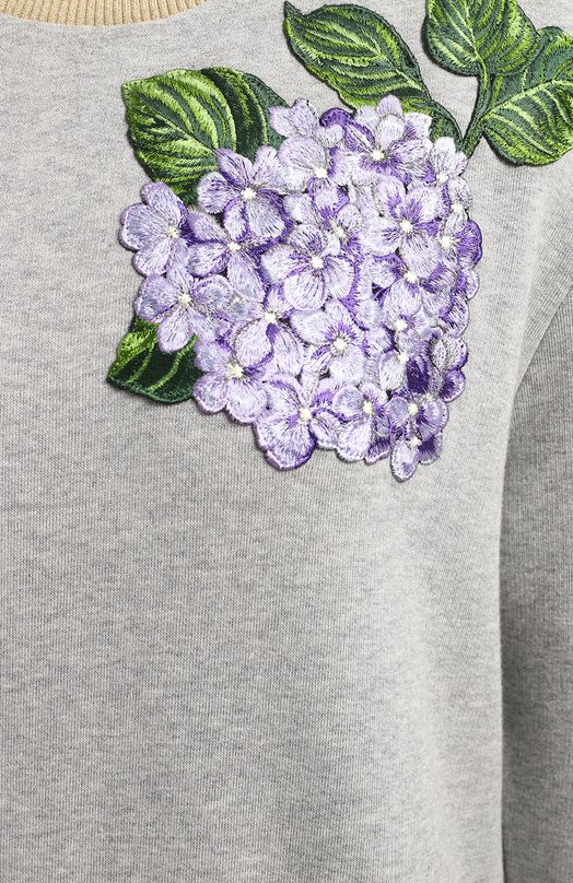 Хлопковый свитшот | Dolce & Gabbana | Серый - 3