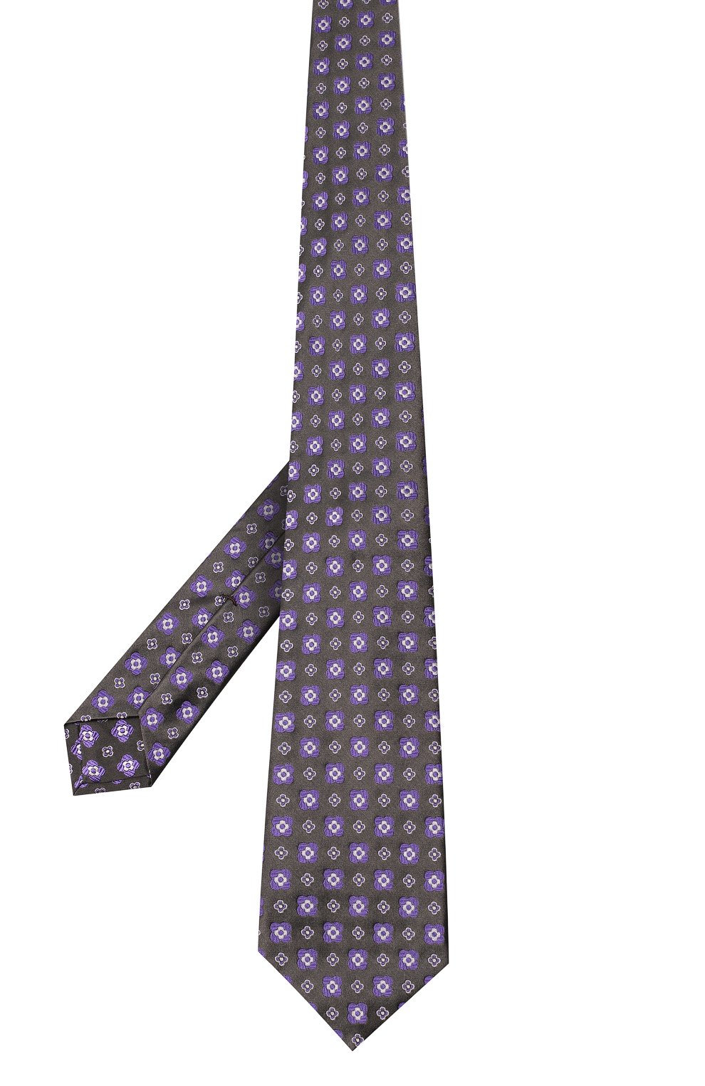 Шелковый галстук | Kiton | Серый - 2