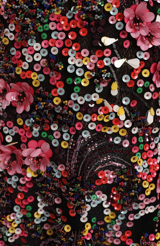 Платье с отделкой пайетками и бисером | Elie Saab | Разноцветный - 3