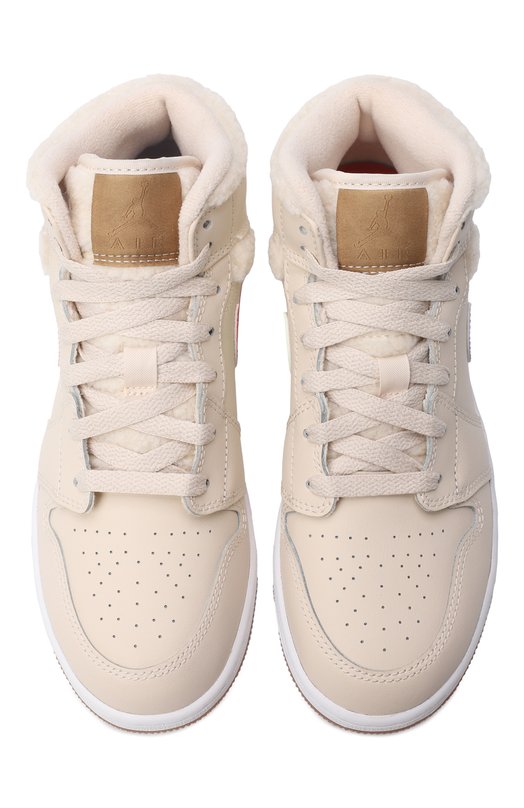 Кеды Air Jordan 1 Mid GS "Fleece Pearl White" | Nike | Бежевый - 2