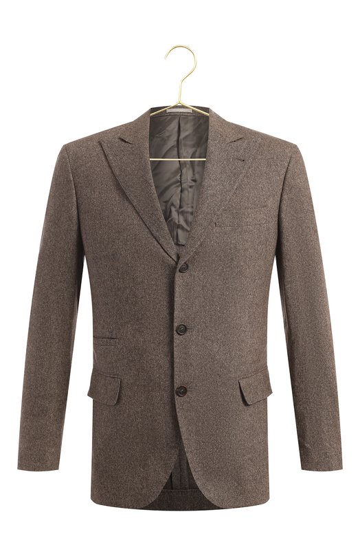 Пиджак из шерсти и шелка | Brunello Cucinelli | Бежевый - 1
