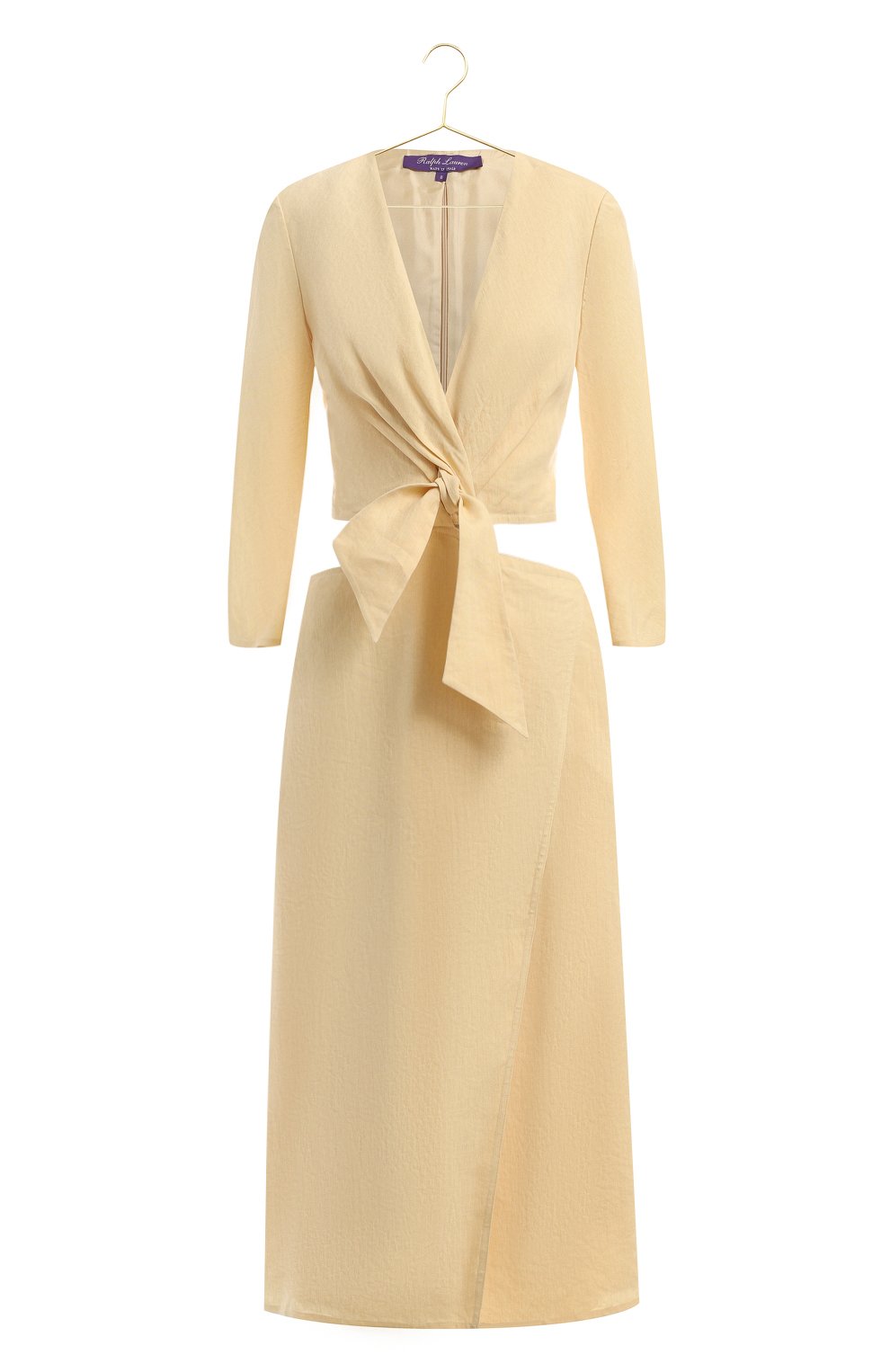 Платье изо льна и шелка | Ralph Lauren | Жёлтый - 1