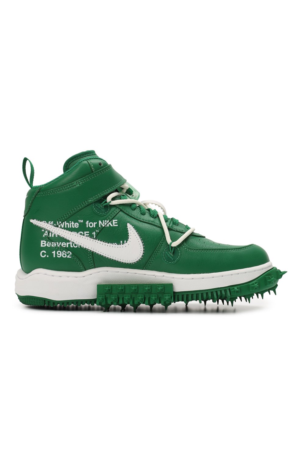 Кеды Off-White x Air Force 1 Mid SP Leather 'Pine Green' | Nike | Зелёный - 5