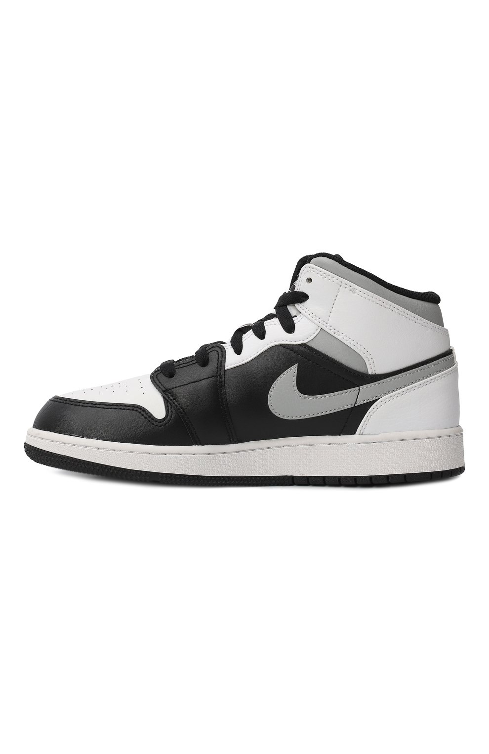Кеды Air Jordan 1 Mid GS White Shadow | Nike | Чёрно-белый - 6