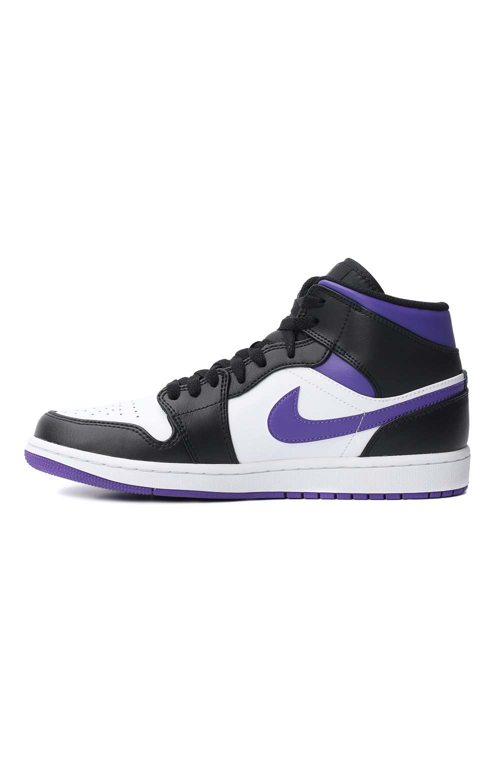 Кеды Air Jordan 1 Mid White Black Purple | Nike | Разноцветный - 6