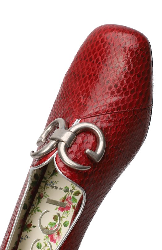 Туфли из кожи питона | Gucci | Красный - 8