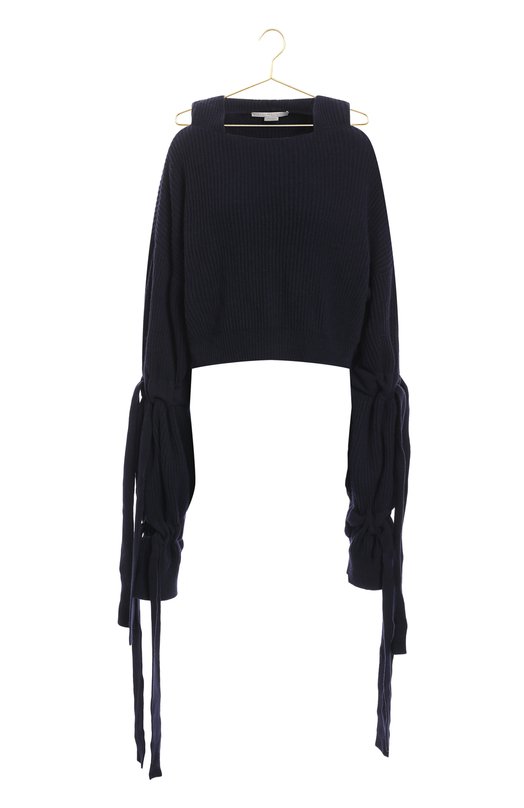 Укороченный пуловер из кашемира и шерсти | Stella McCartney | Синий - 1