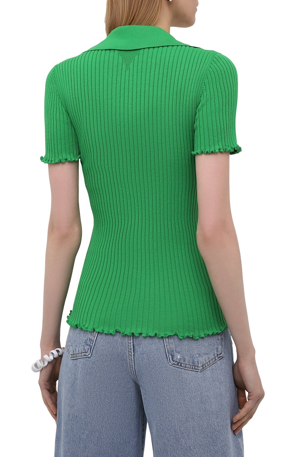 Хлопковый пуловер | Bottega Veneta | Зелёный - 6