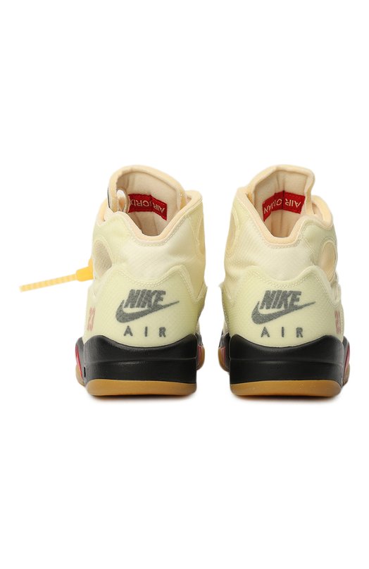 Кроссовки Off-White x Air Jordan 5 SP 'Sail' | Nike | Жёлтый - 3