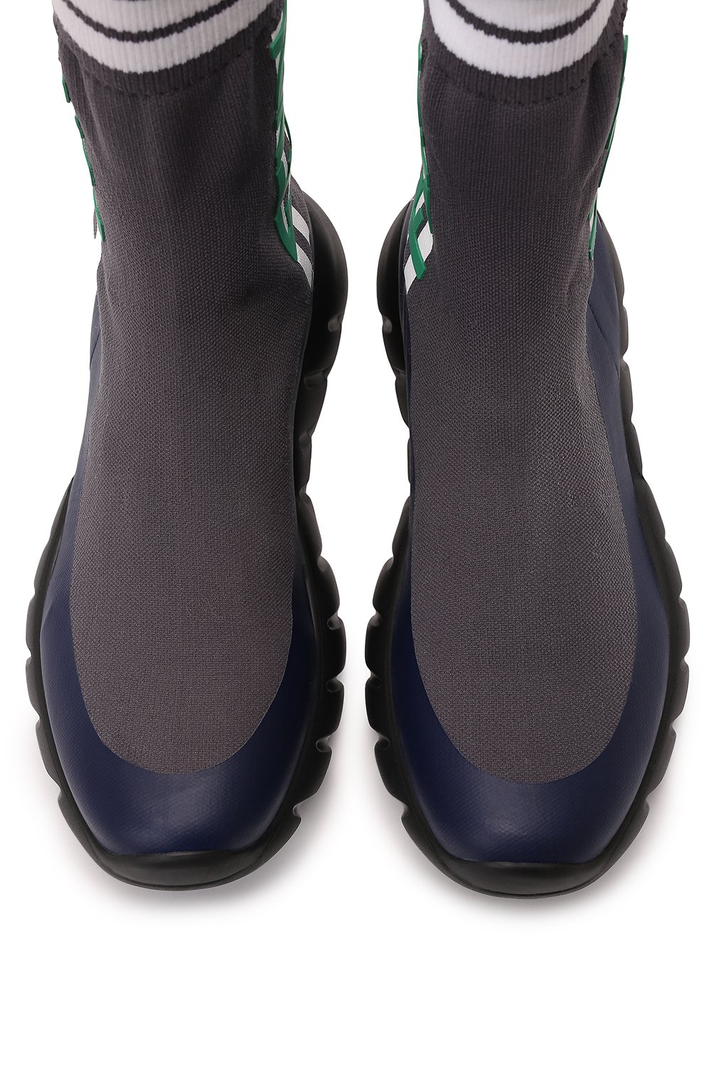 Комбинированные кроссовки | Fendi | Серый - 2