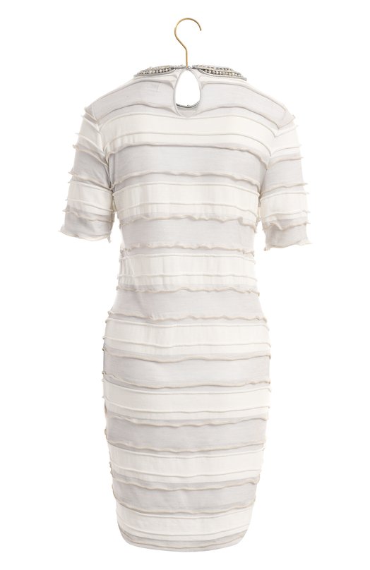 Платье из хлопка и шелка | Chanel | Серый - 2