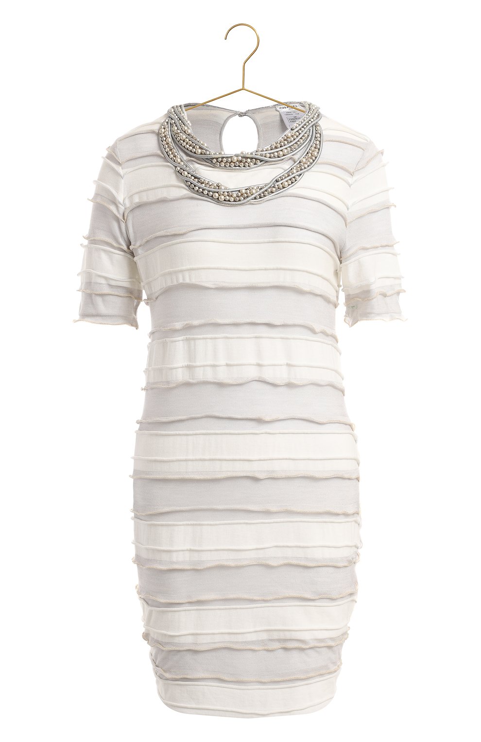 Платье из хлопка и шелка | Chanel | Серый - 1