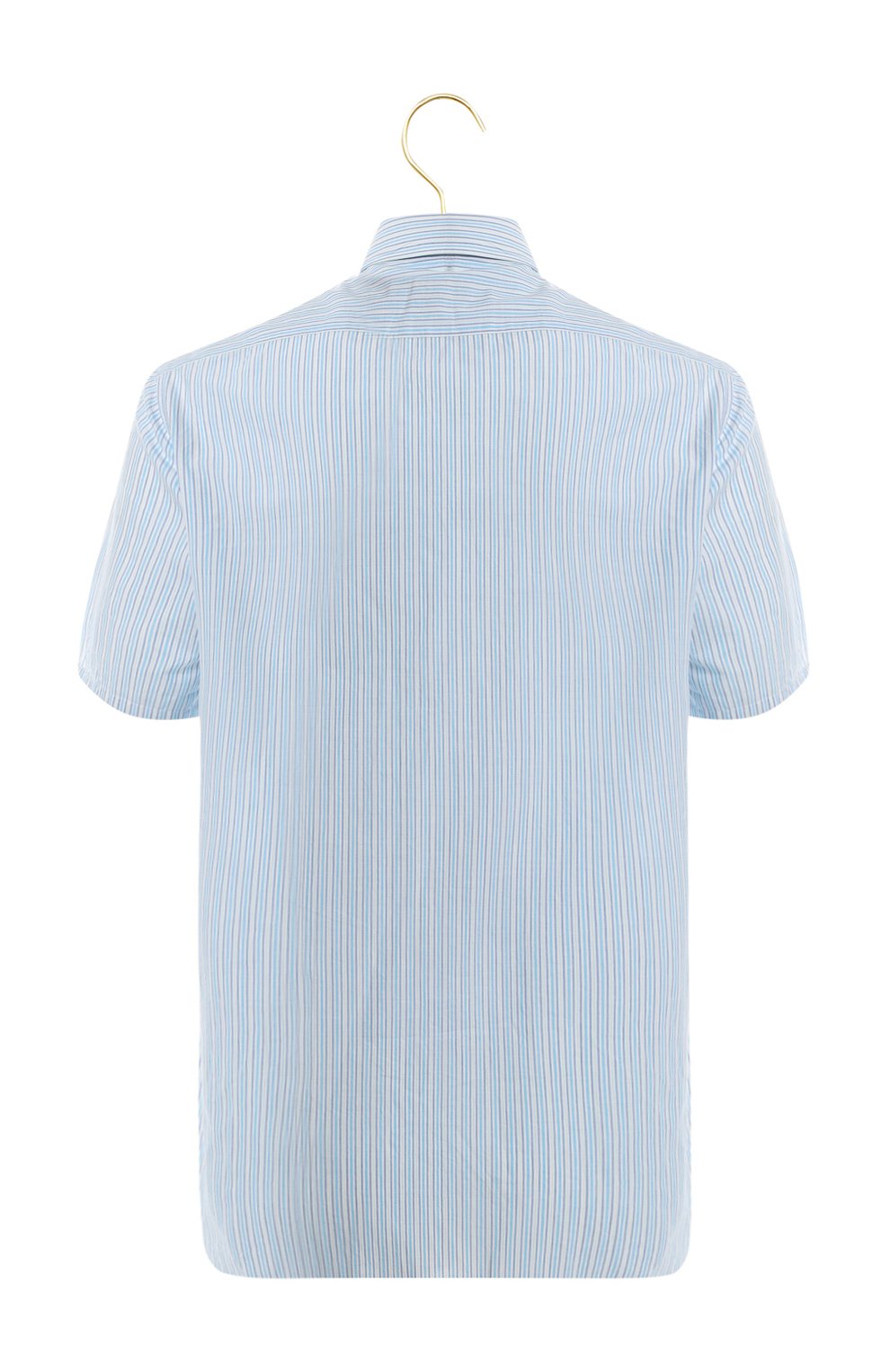 Рубашка из хлопка и льна | Luigi Borrelli | Голубой - 2