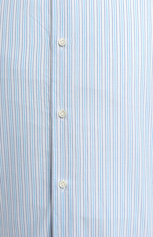 Рубашка из хлопка и льна | Luigi Borrelli | Голубой - 3