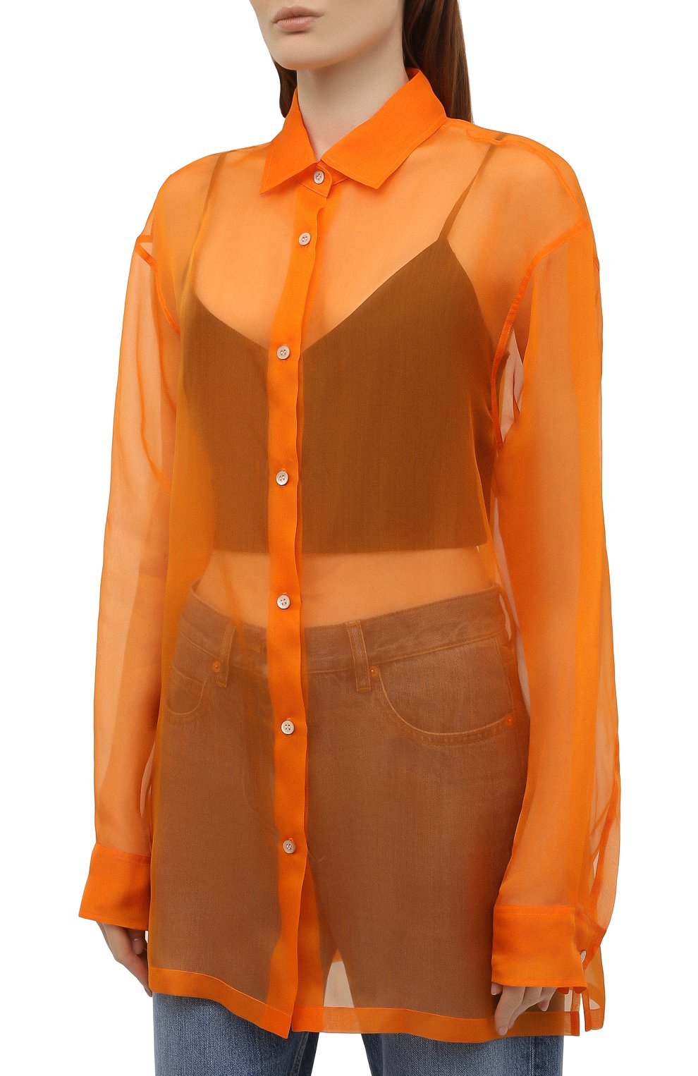 Шелковая блузка | Dries Van Noten | Оранжевый - 5