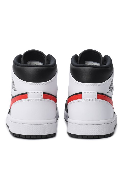 Кеды Jordan 1 Mid Black Chile Red White | Nike | Чёрно-белый - 3
