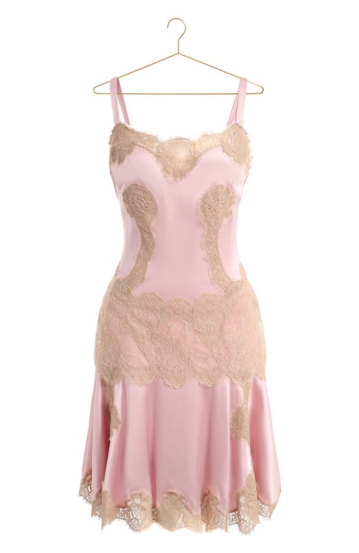Платье из шелка и хлопка | Dolce & Gabbana | Розовый - 1