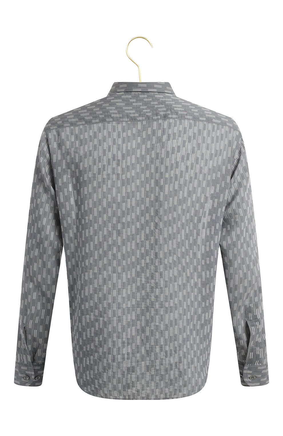 Рубашка из хлопка и шелка | Giorgio Armani | Серый - 2