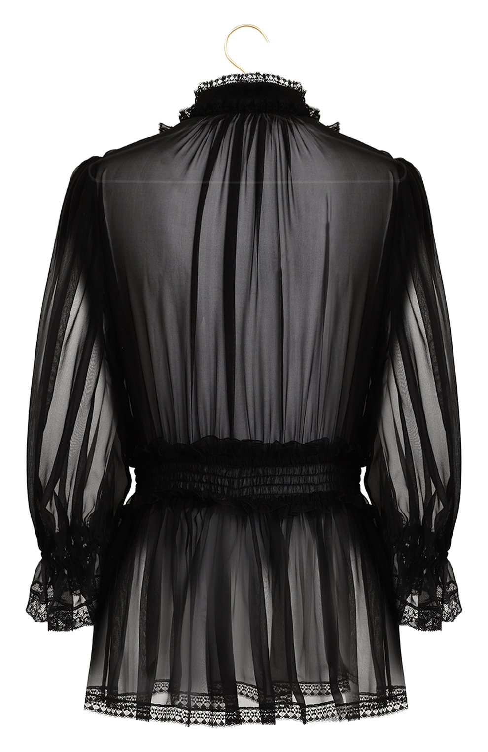 Блузка из шелка и хлопка | Dolce & Gabbana | Чёрный - 2