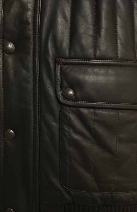 Куртка с отделкой из кожи | Ralph Lauren | Хаки - 3