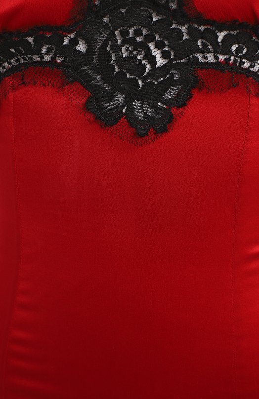 Топ из шелка и хлопка | Dolce & Gabbana | Красный - 3