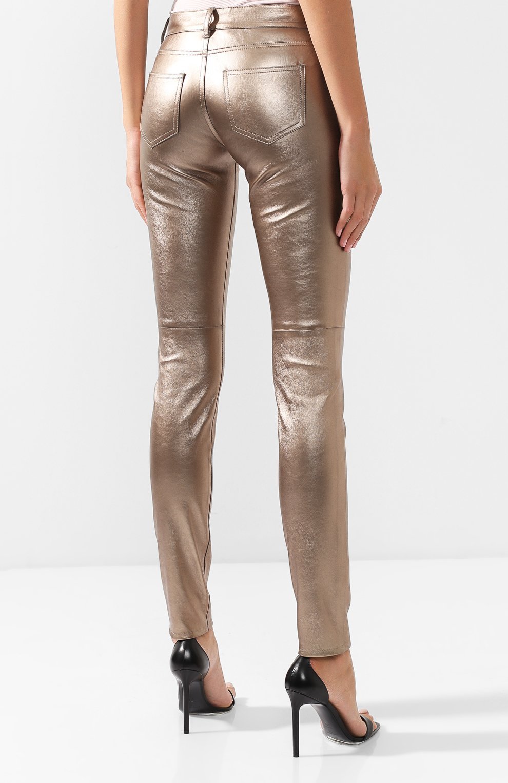 Кожаные брюки | Saint Laurent | Золотой - 7