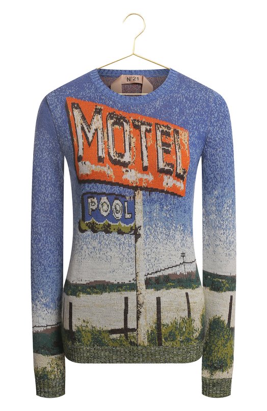 Пуловер из шерсти и шелка | N21 | Разноцветный - 1