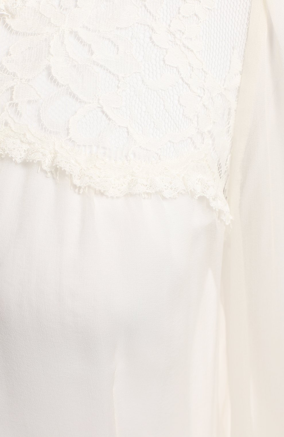 Блузка из шелка и хлопка | Dolce & Gabbana | Кремовый - 3