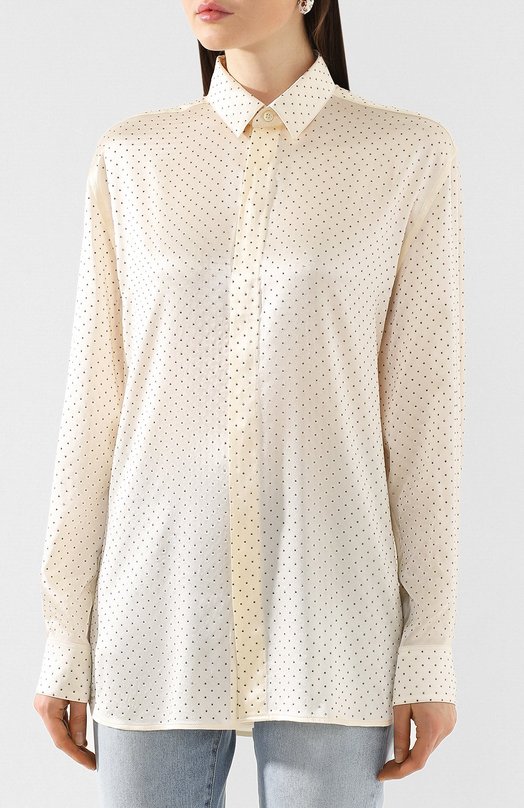 Шелковая блузка | Saint Laurent | Кремовый - 5