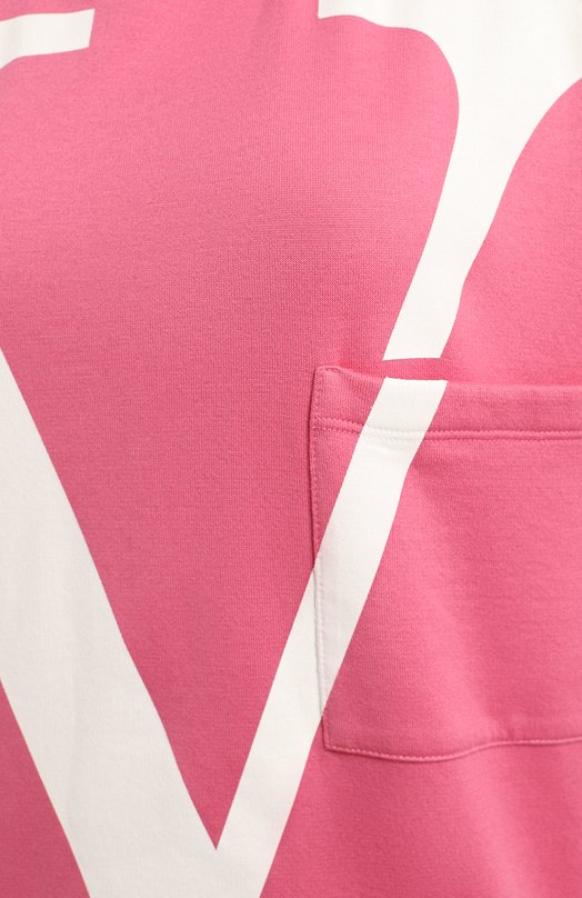Хлопковая футболка | Valentino | Розовый - 3