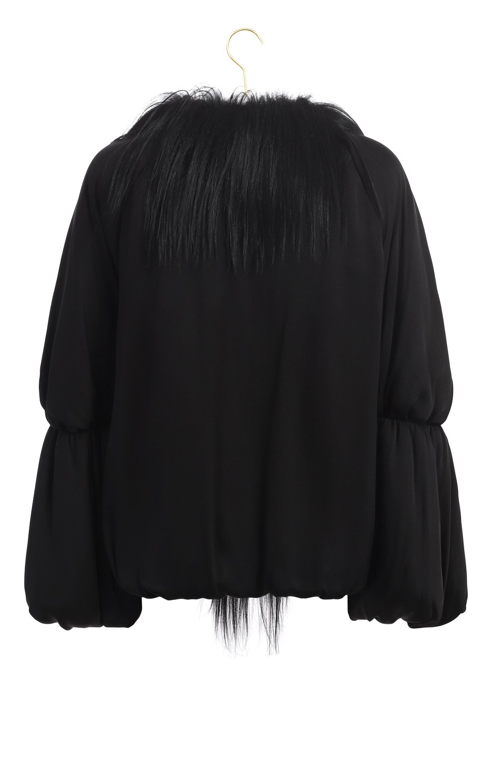 Шелковая куртка с отделкой из меха | Giorgio Armani | Чёрный - 2