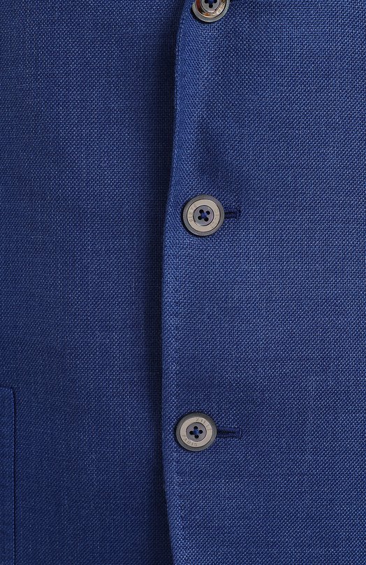 Пиджак из шерсти и шелка | Zilli | Синий - 3