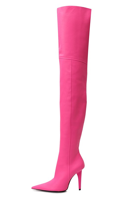 Кожаные ботфорты | Balenciaga | Розовый - 4