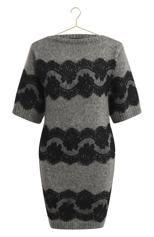 Платье из шерсти и хлопка | Dolce & Gabbana | Серый - 1