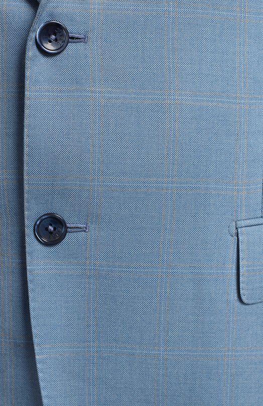 Пиджак из кашемира и шелка | Zilli | Голубой - 3