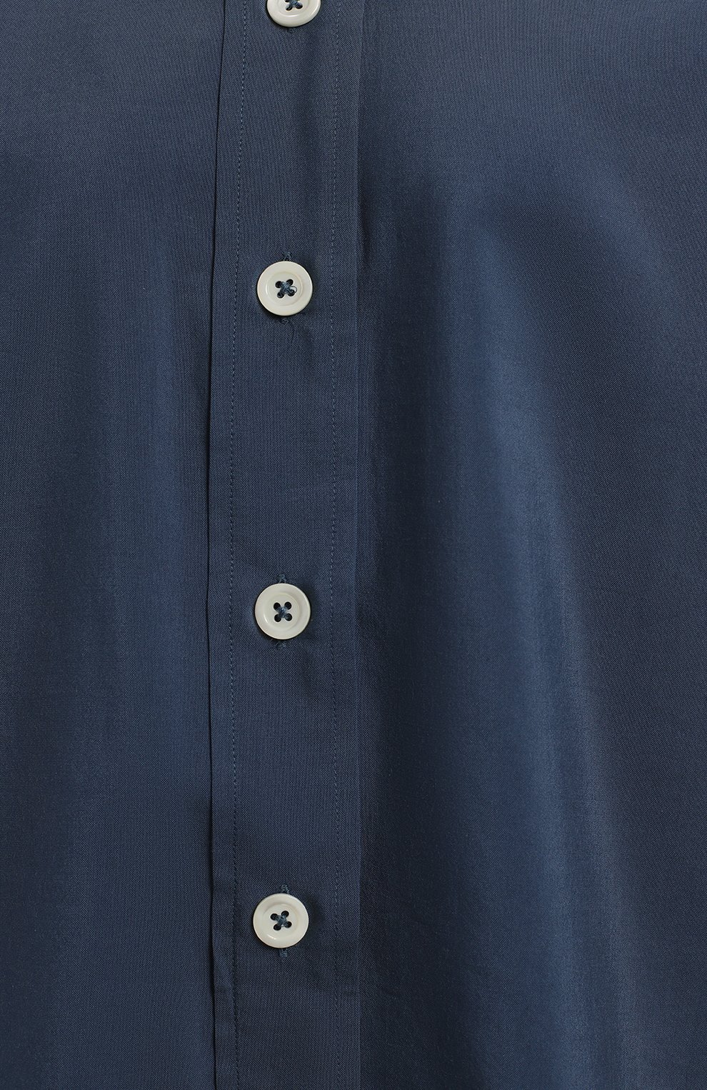 Блузка из шелка и хлопка | Margaret Howell | Синий - 3