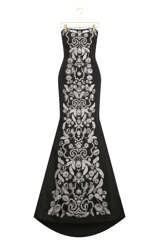 Шелковое платье | Oscar de la Renta | Чёрно-белый - 1