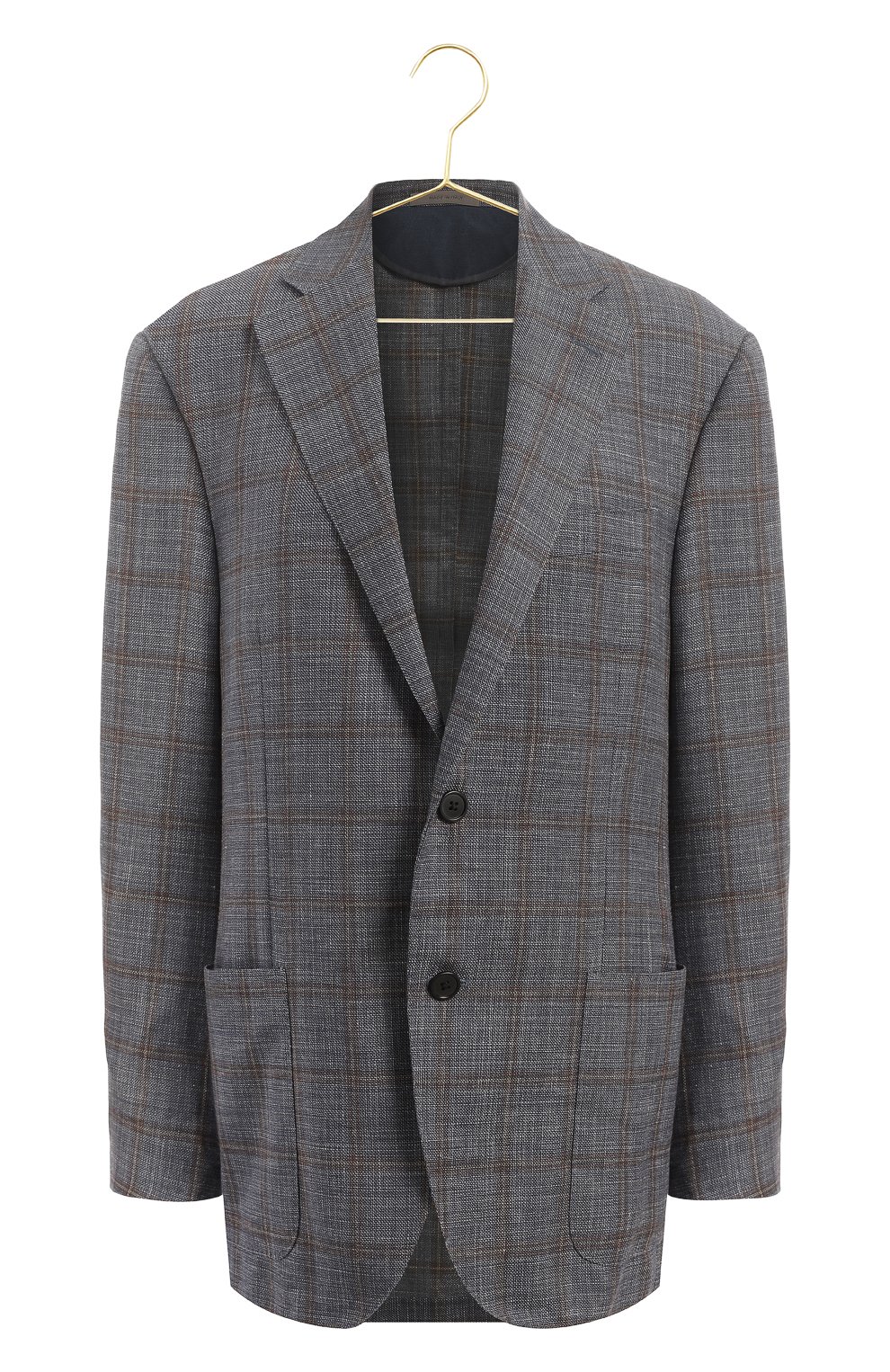 Пиджак из шерсти и льна с шелком | Corneliani | Синий - 1