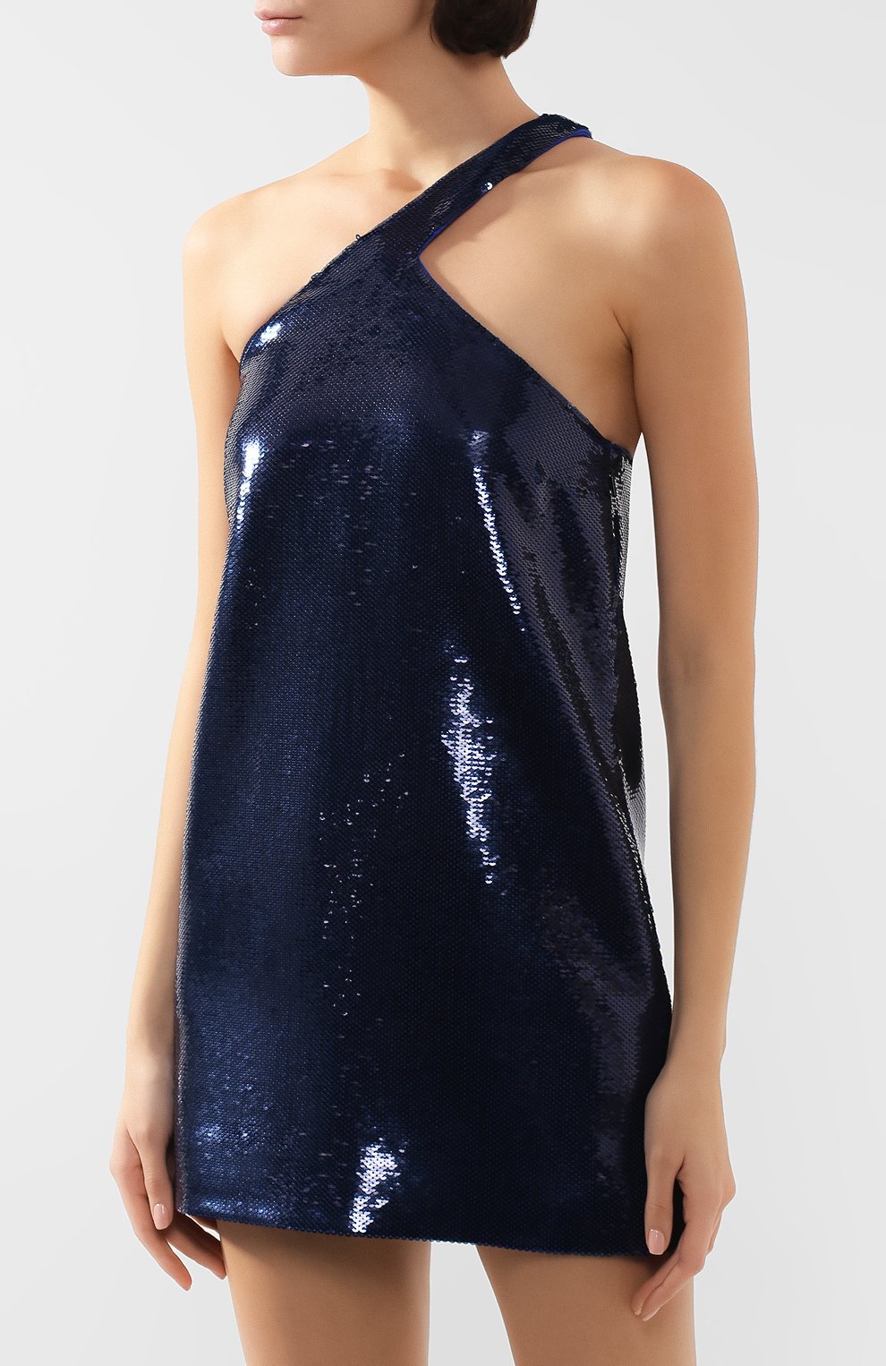 Платье с отделкой пайетками | Saint Laurent | Синий - 5