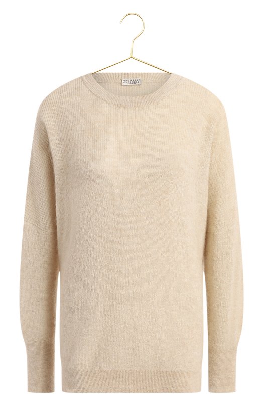 Пуловер из шерсти и вискозы | Brunello Cucinelli | Кремовый - 1