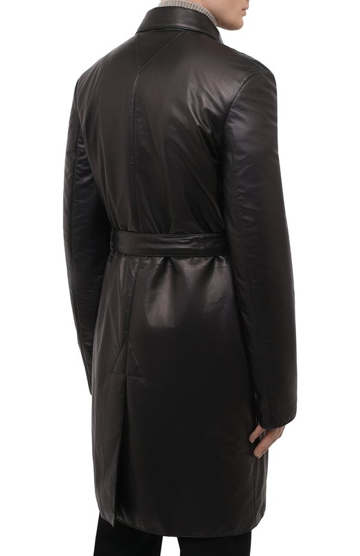 Кожаное пальто | Bottega Veneta | Чёрный - 6