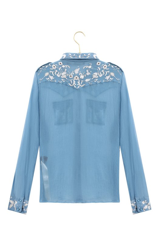 Шелковая блузка | Roberto Cavalli | Голубой - 2