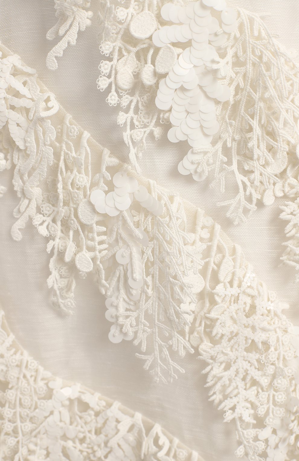 Платье изо льна и шелка | Zimmermann | Белый - 3