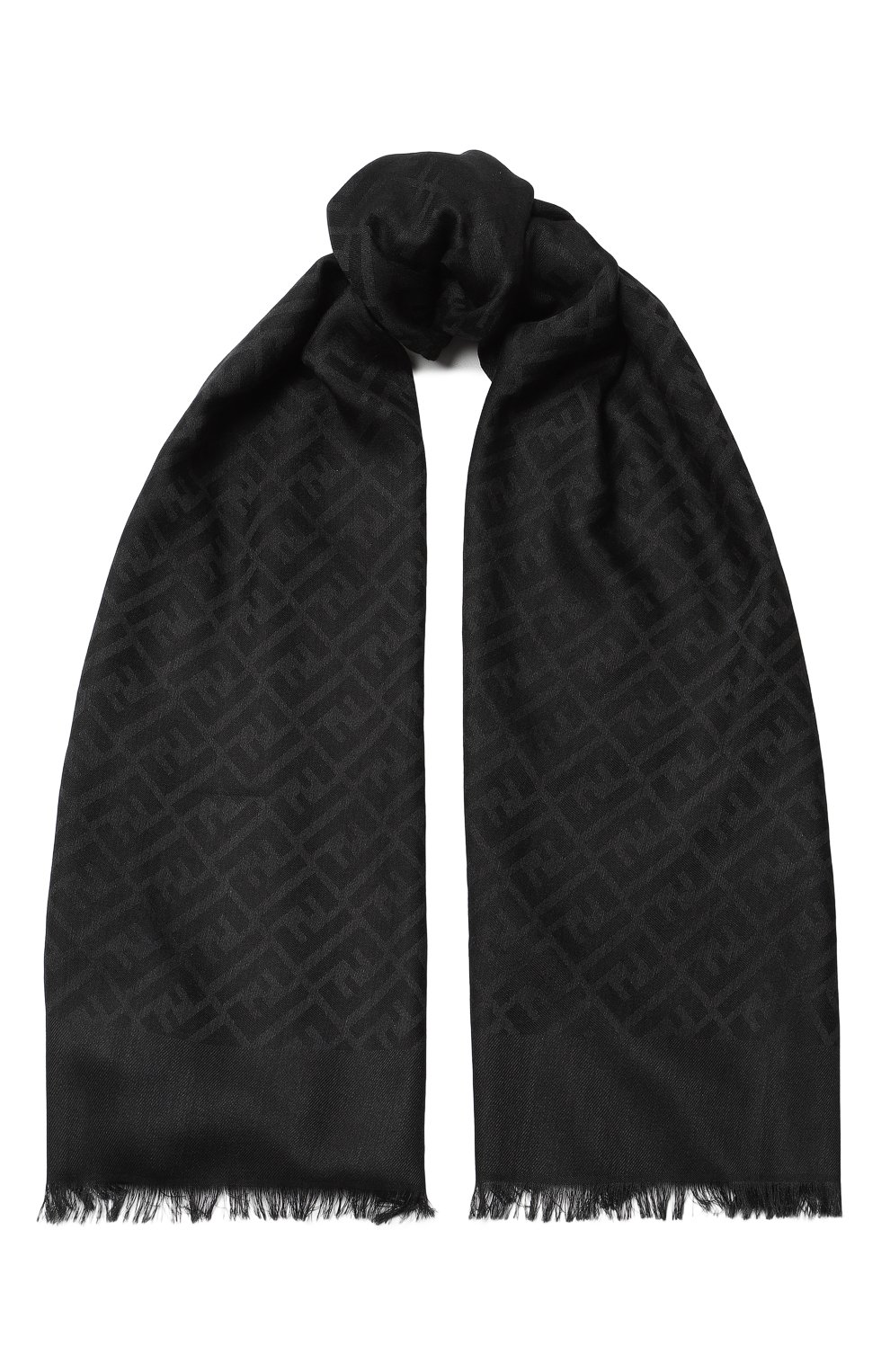 Шарф из шерсти и шелка Fendi, цвет Чёрный купить на ресейл-платформе ...