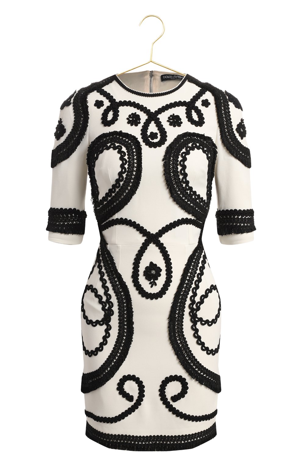 Платье из вискозы и хлопка | Dolce & Gabbana | Чёрно-белый - 1