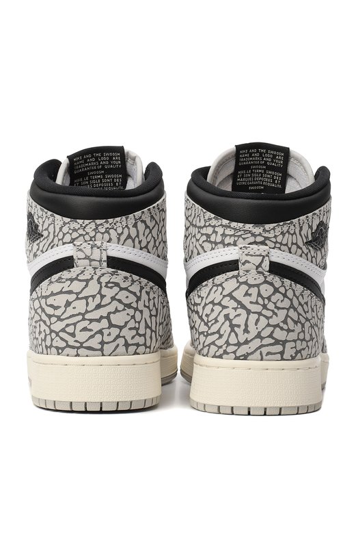 Кеды Jordan 1 Retro High OG White Cement | Nike | Чёрно-белый - 3