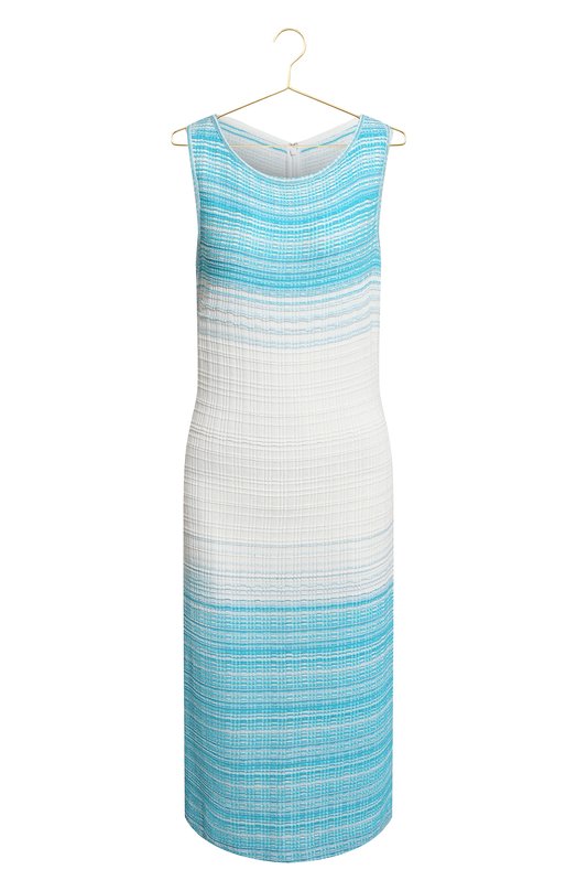 Платье из вискозы и шерсти | St. John | Голубой - 1